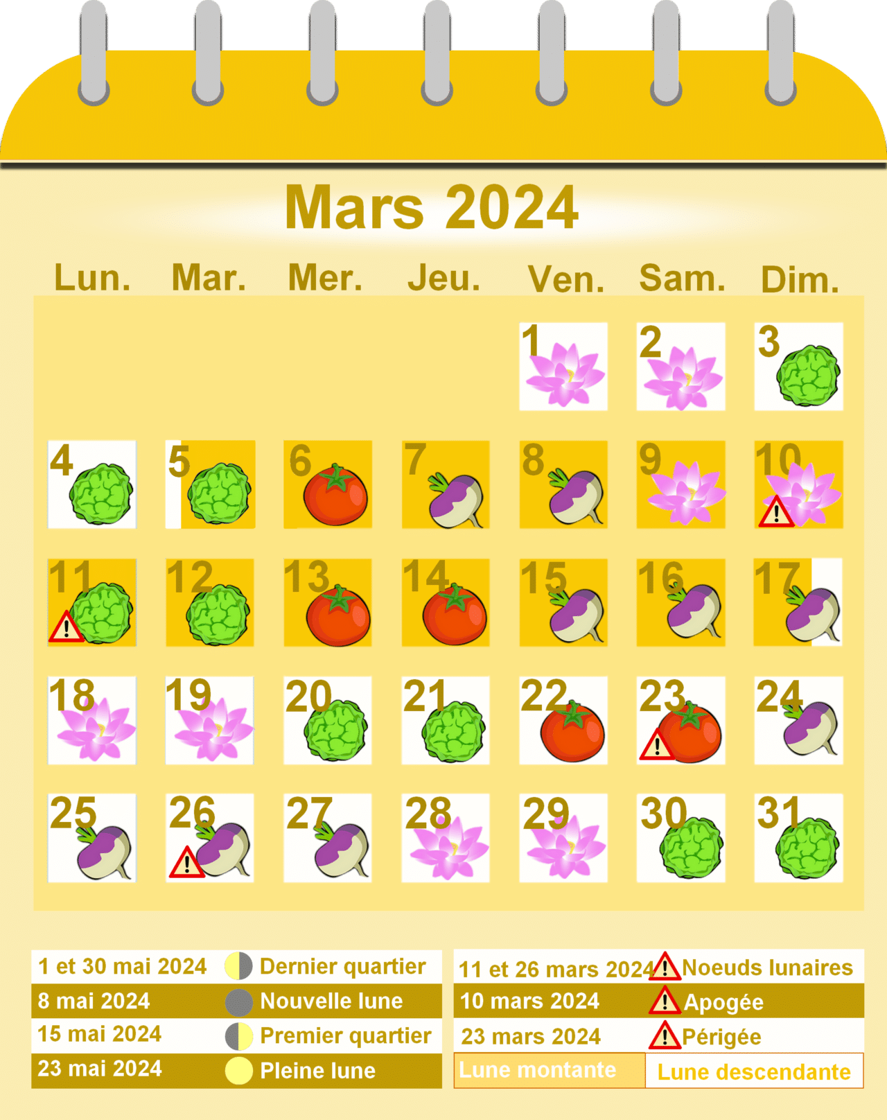 Calendrier Lunaire 2024 En Permaculture Mois Par Mois